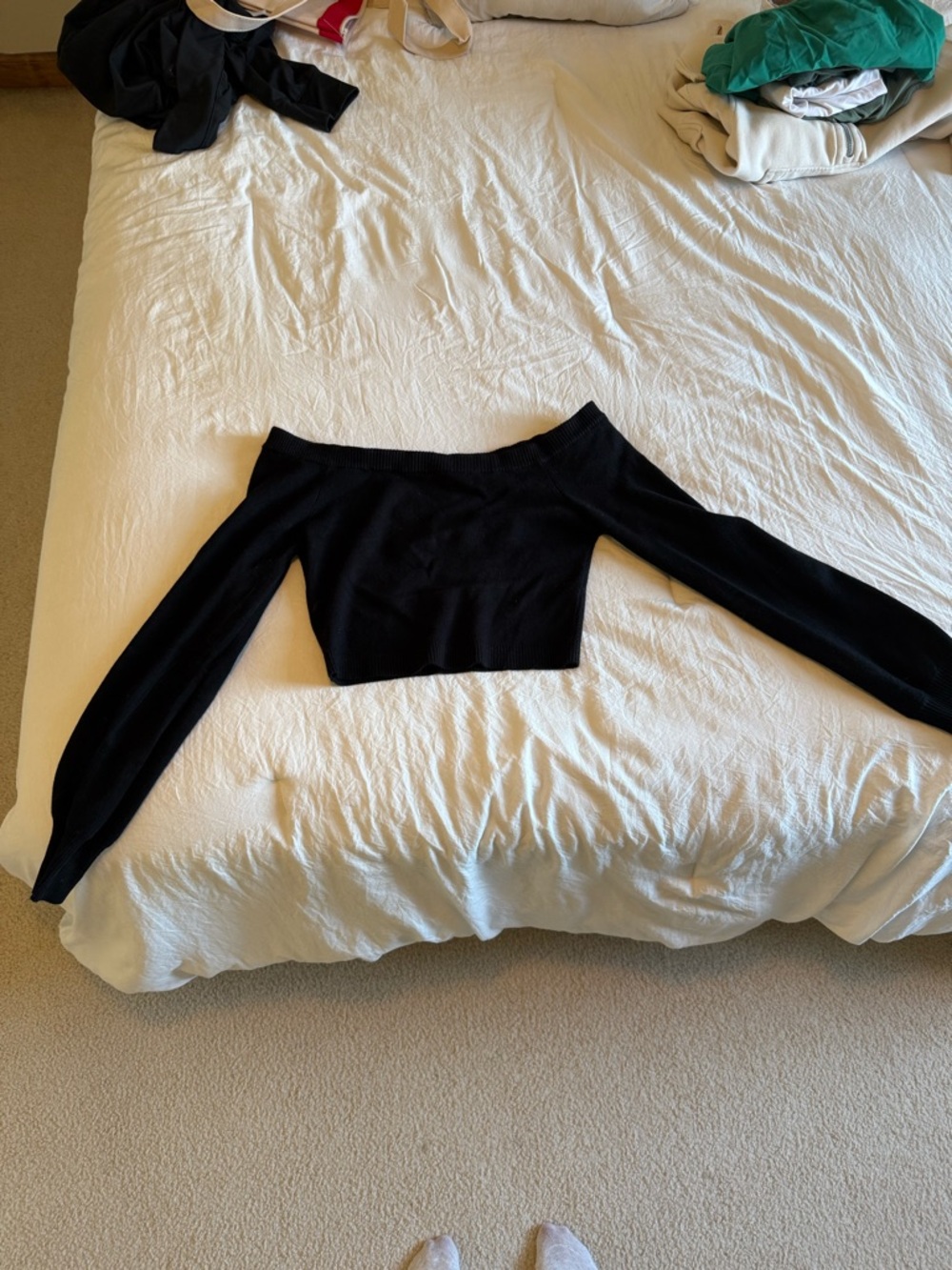 Garage Black Off-Shoulder Knit Top